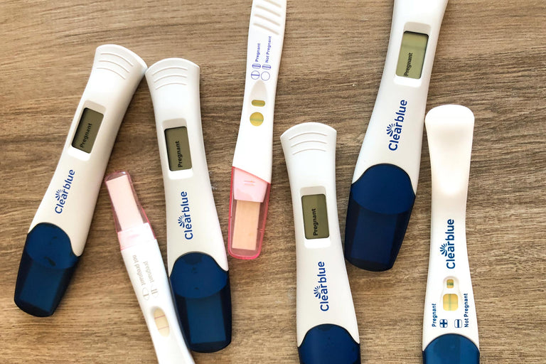 seven different positive pregnancy tests